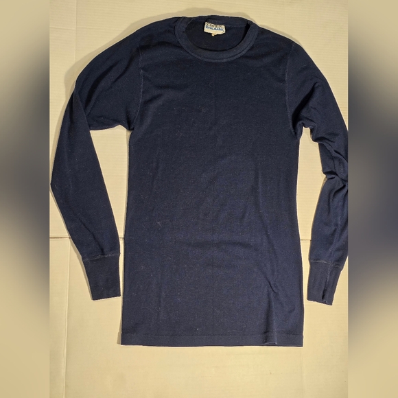 Vintage Stanfields Chilgard Long Sleeve Thermal Shiry Navy Blue Mens Sz M-Large - Picture 5 of 6